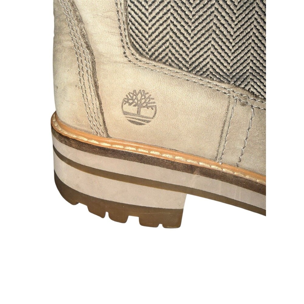 Timberland Women's Courmayeur Chelsea Pull On Ankle Boots Taupe Leather Size 7.5 - Picture 4 of 9